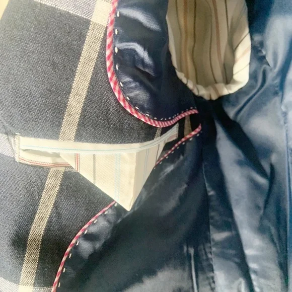 Boys Navy Plaid blazer size 4/5 - Picture 6 of 8